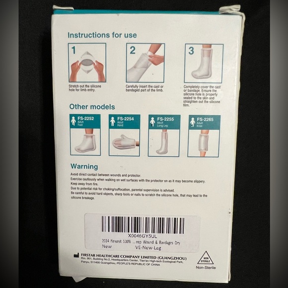 Waterproof Cast Cover for Shower Leg Kids, Reusable Cast Covering - Picture 3 of 3